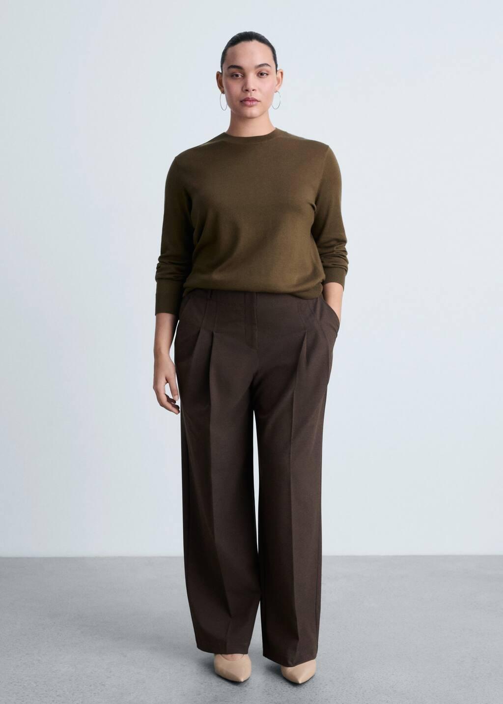 Khaki Silk-Blend Knitted Sweater, , large image number 3
