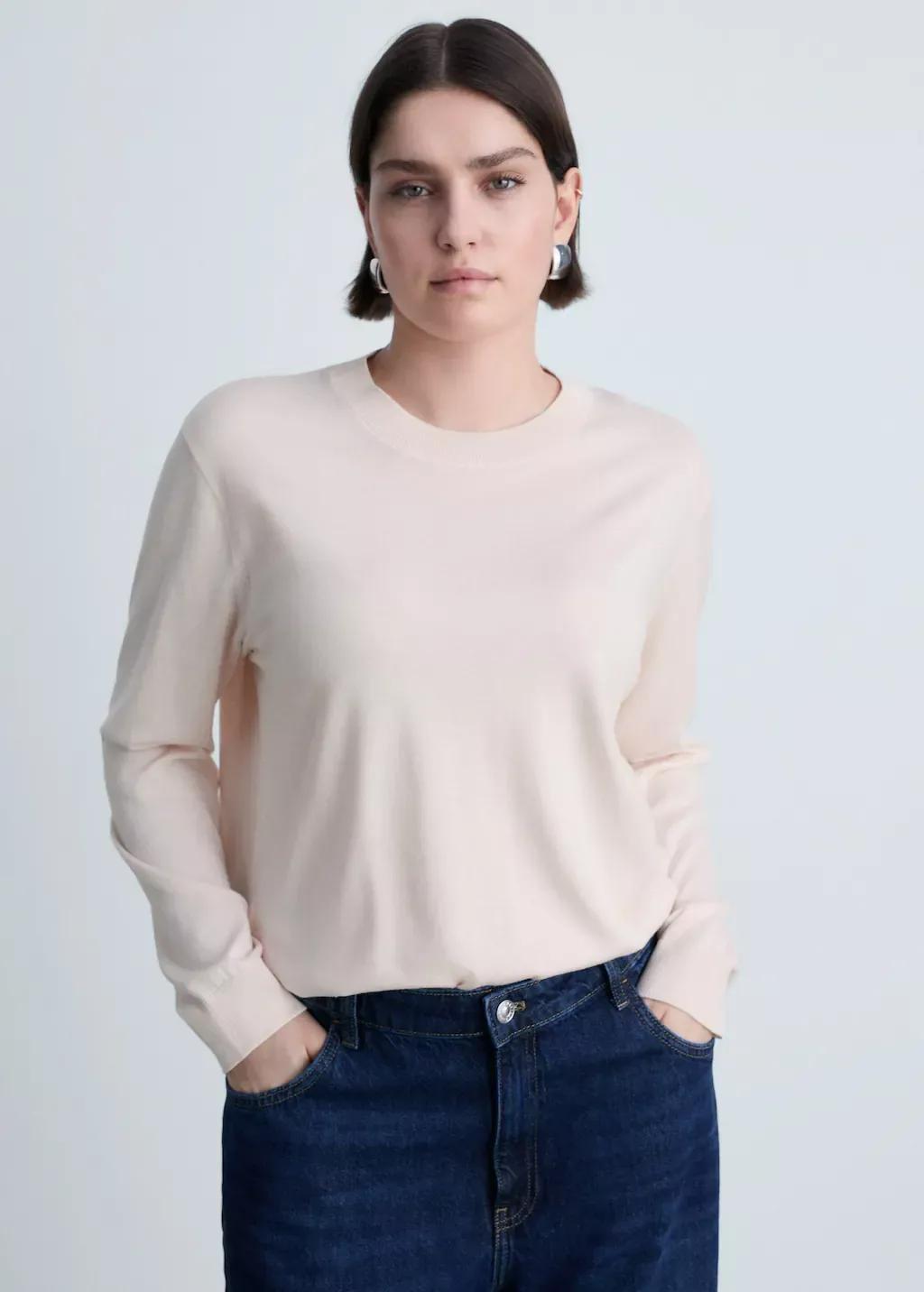 Pink Lt Pastel Silk Blend Knitted Sweater, , large image number 7