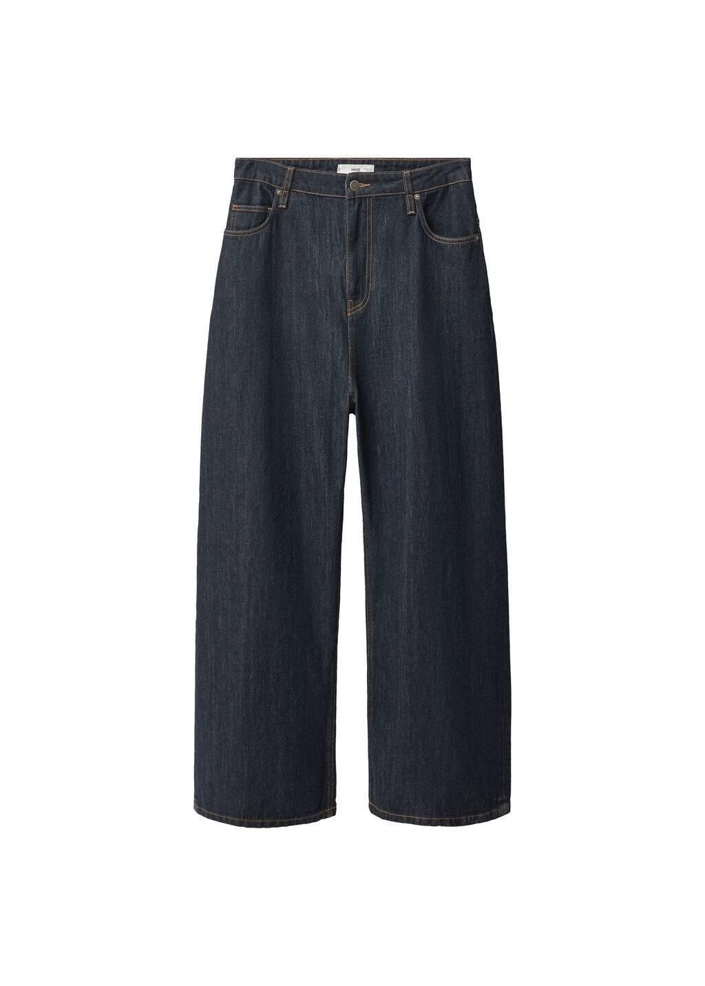 Blue High-Rise Wideleg Jeans Rinse Wash, , large image number 3
