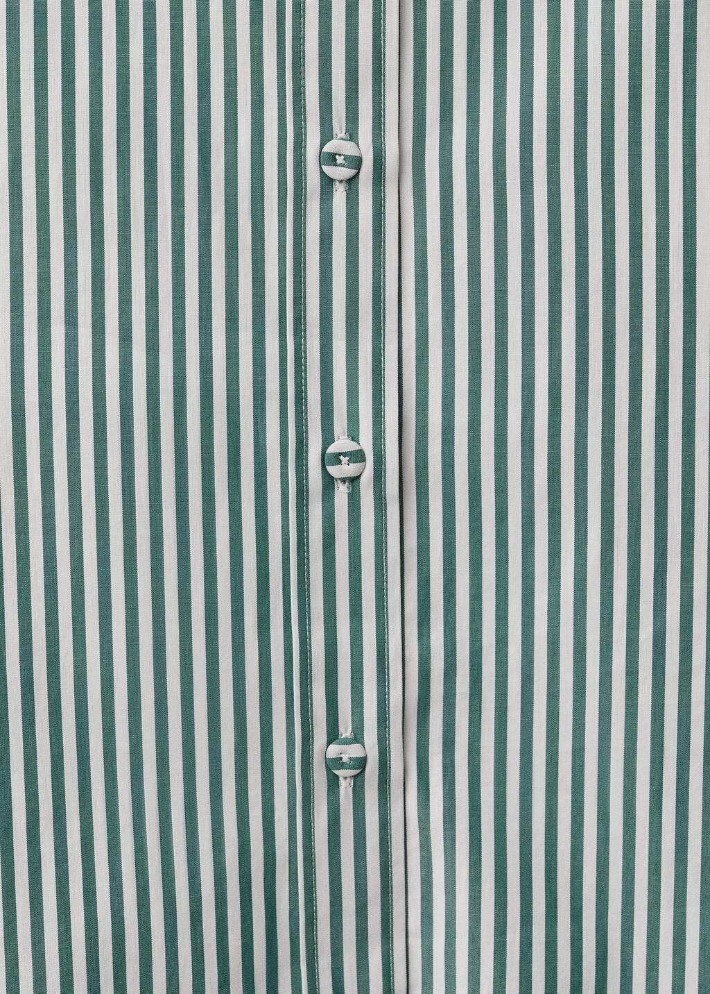 Green Short-Sleeved Striped Cotton Shirt, , large image number 4