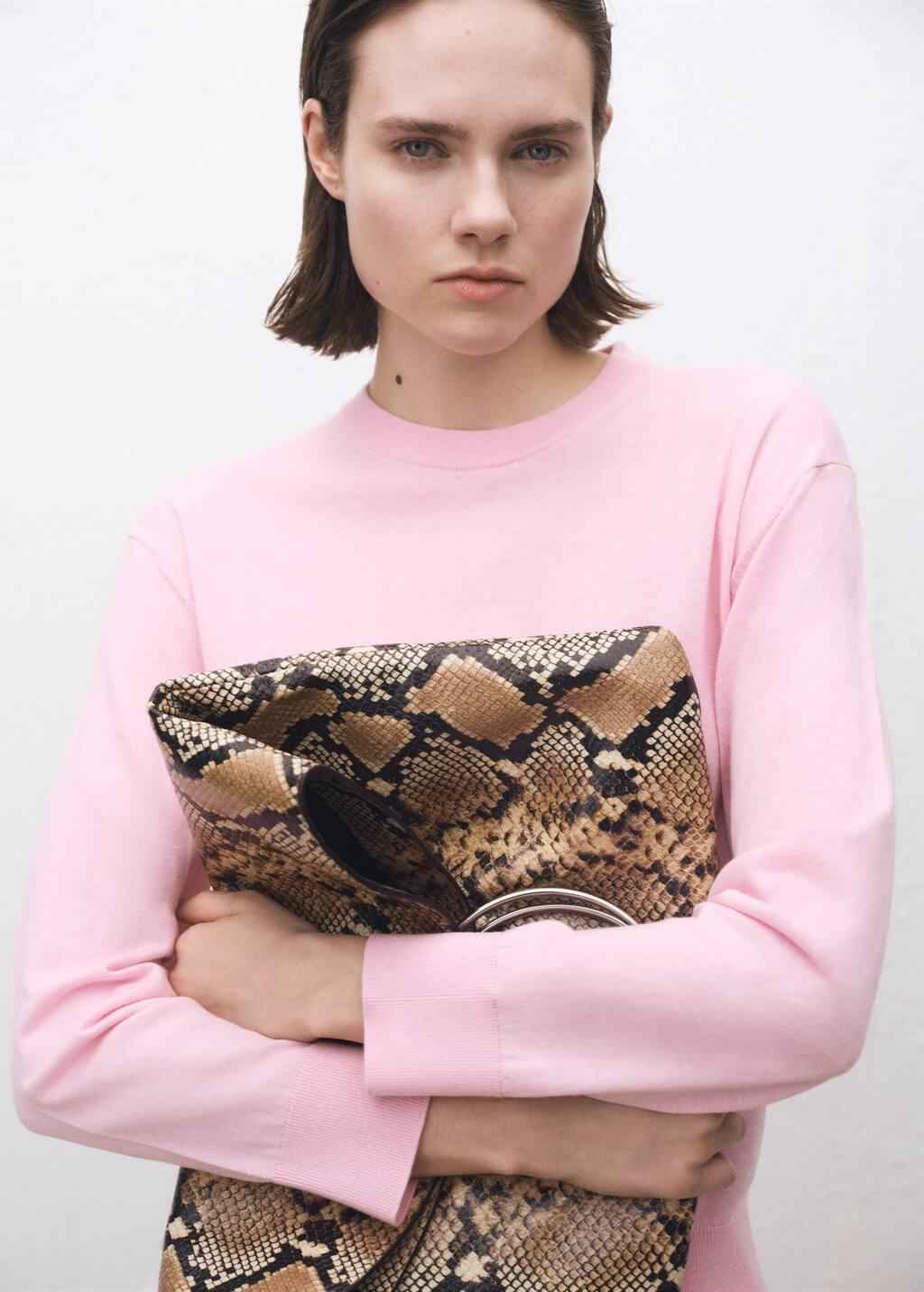 Pink Wool-Blend Round-Neck Sweater, , large image number 1