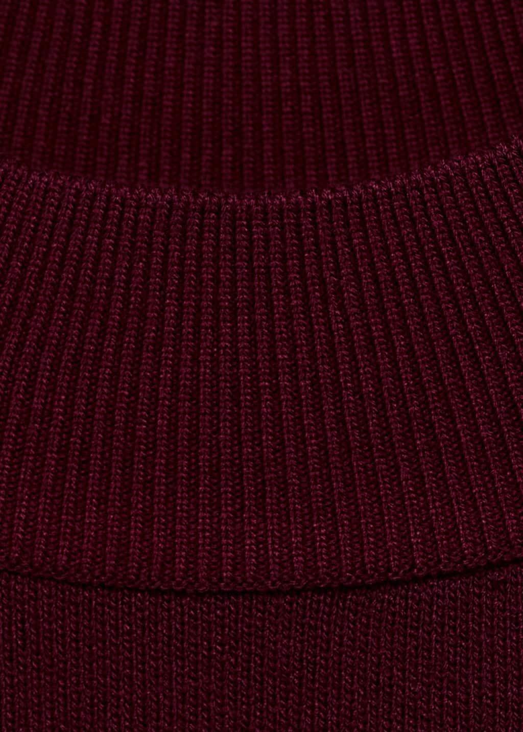 Red Perkins-Neck Short-Sleeved Sweater, , large image number 1