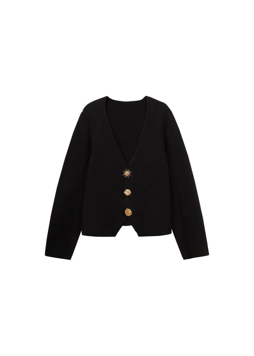 Black Casual Knitted Jacket, , large image number 5