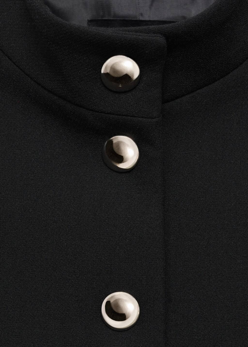 Black Jacket With Jewel-Button Strip Collar, , large image number 2
