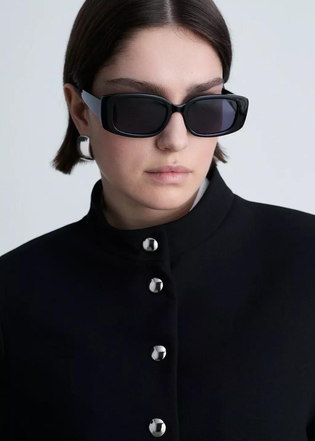 Black Jacket With Jewel-Button Strip Collar, , large image number 7