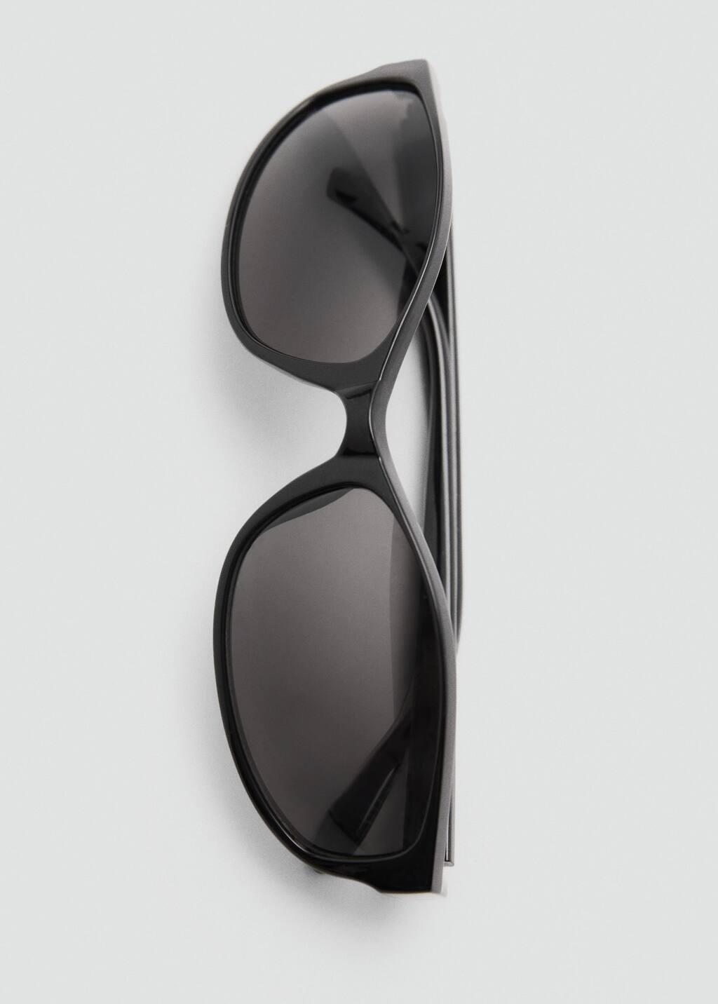 Black Thin-Frame Sunglasses, Black, large image number 2