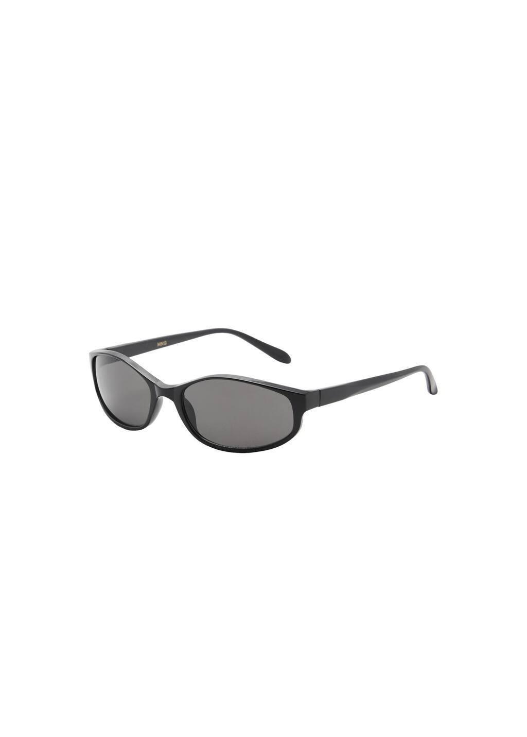 Black Thin-Frame Sunglasses, Black, large image number 3