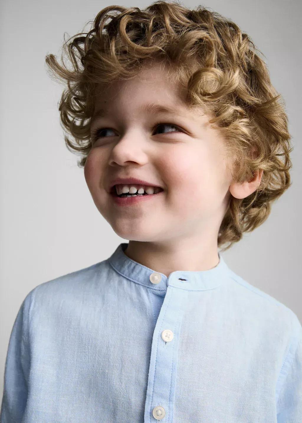Blue Lt Pastel Slim-Fit Textured Shirt, Baby Boy, , large image number 1