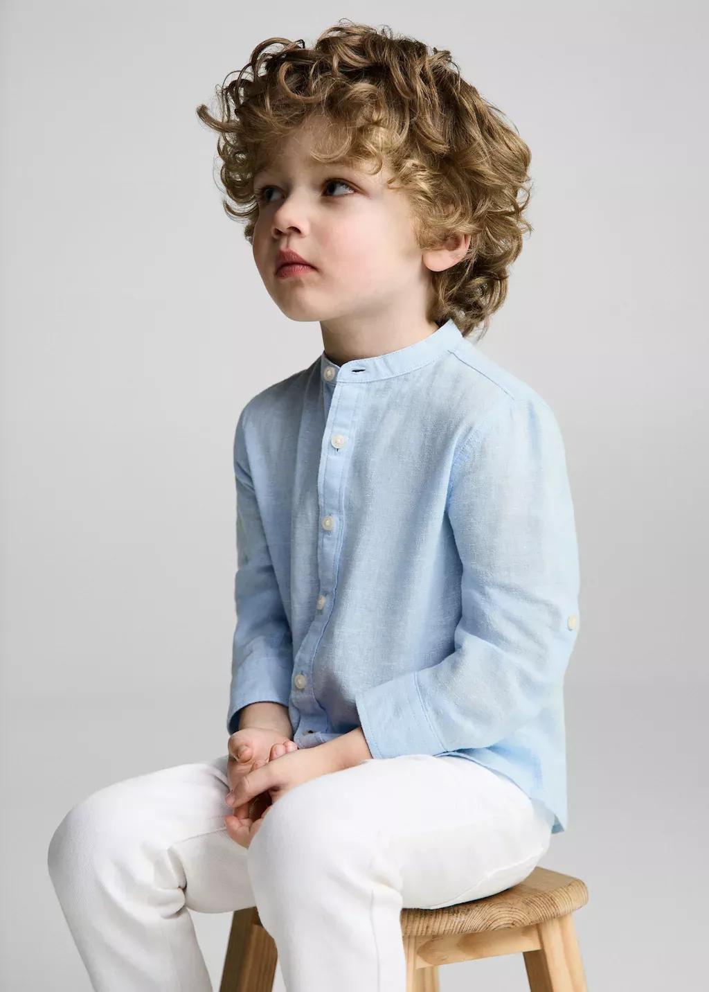 Blue Lt Pastel Slim-Fit Textured Shirt, Baby Boy, , large image number 2