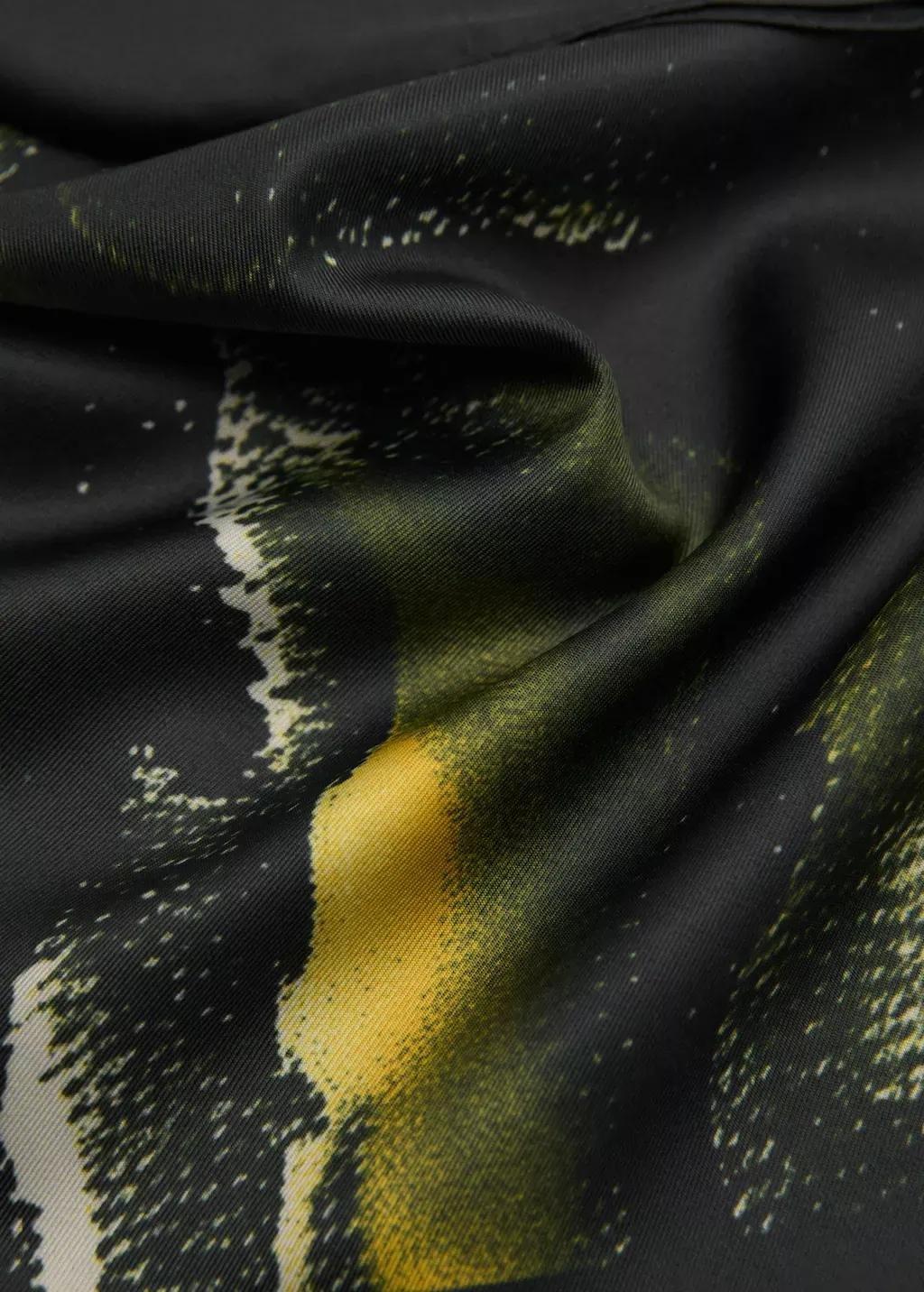Black Abstract-Print Scarf, , medium