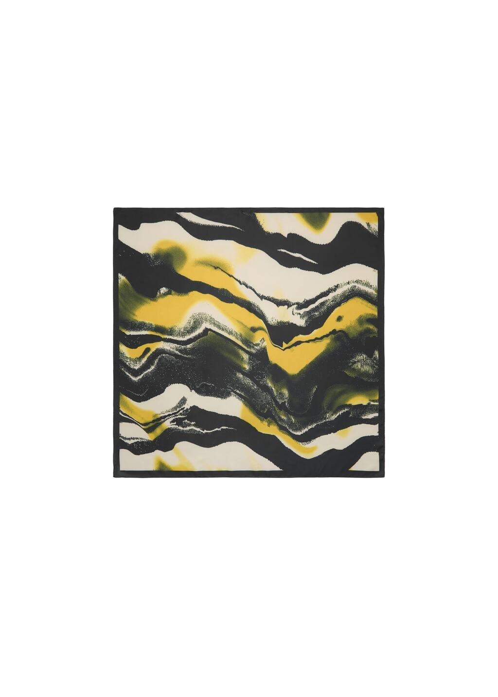Black Abstract-Print Scarf, Black, large image number 2