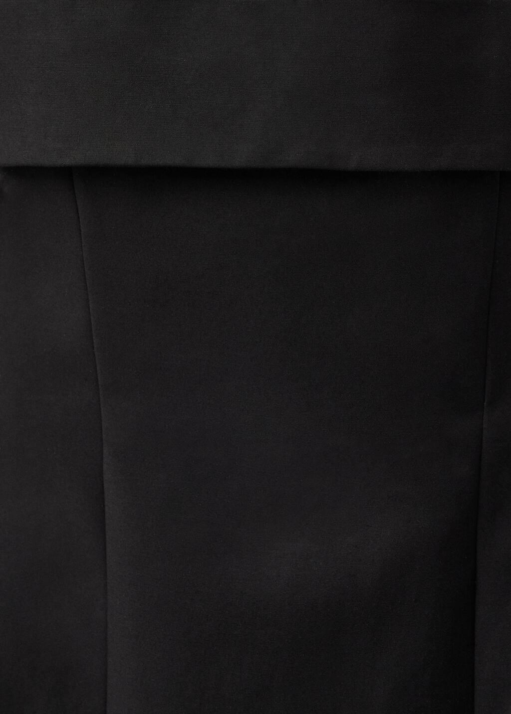 Black Plain Strapless Maxi Dress, , large image number 4