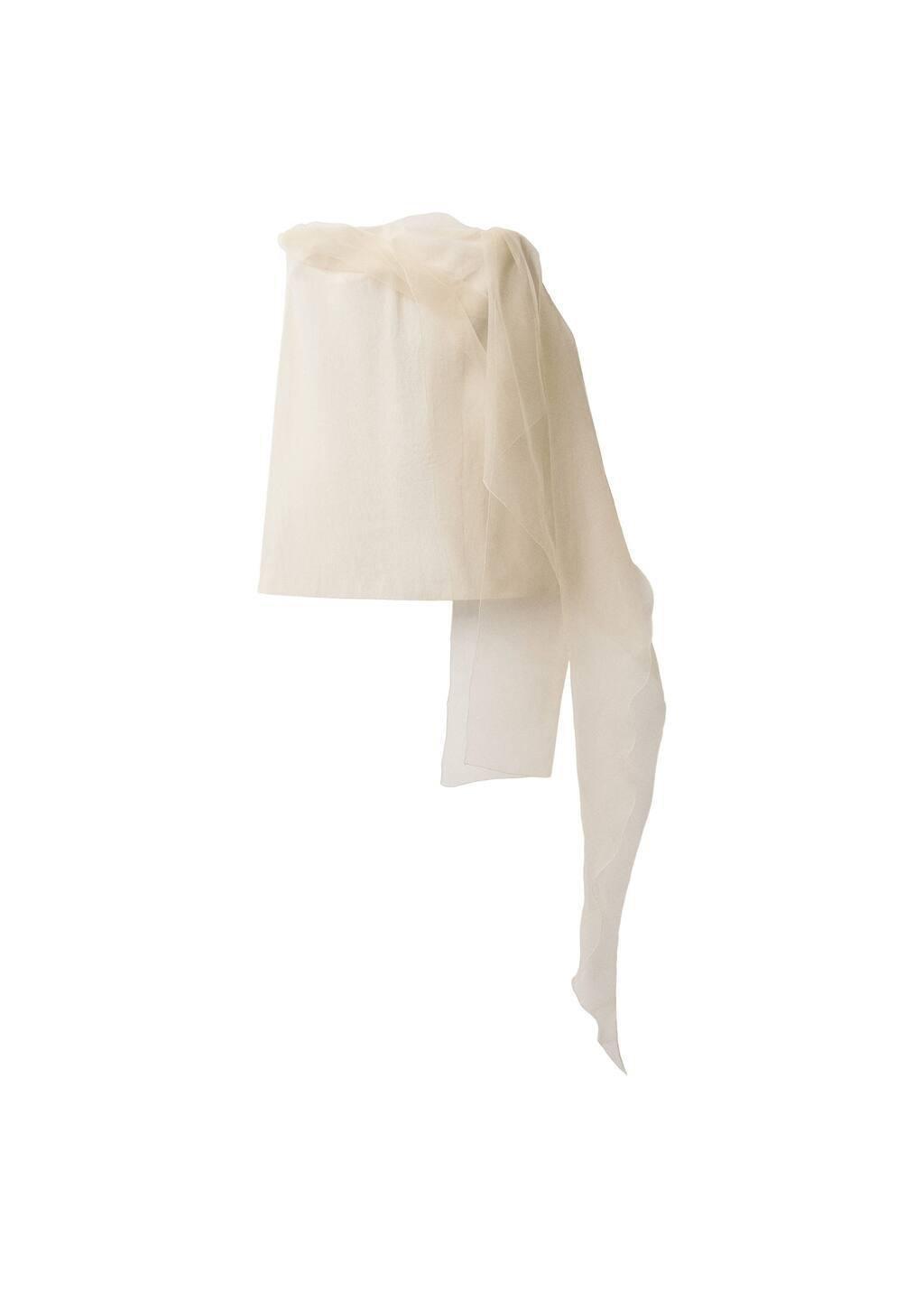 Beige Short Chiffon Combined Dress, , large image number 3
