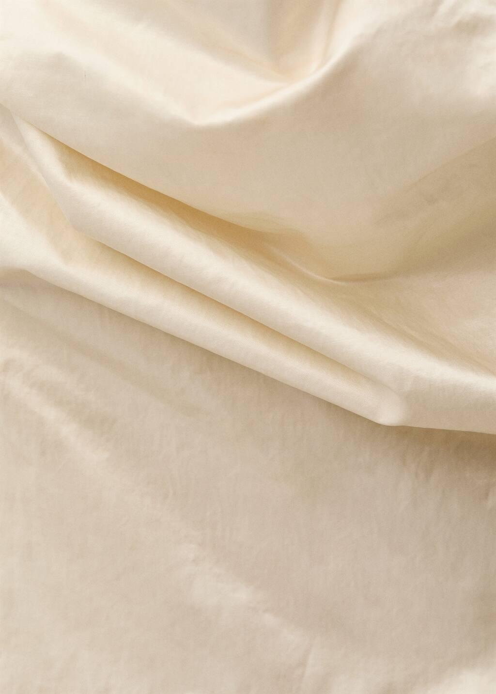 Beige Cotton Dress With Draped Collar, , large image number 4