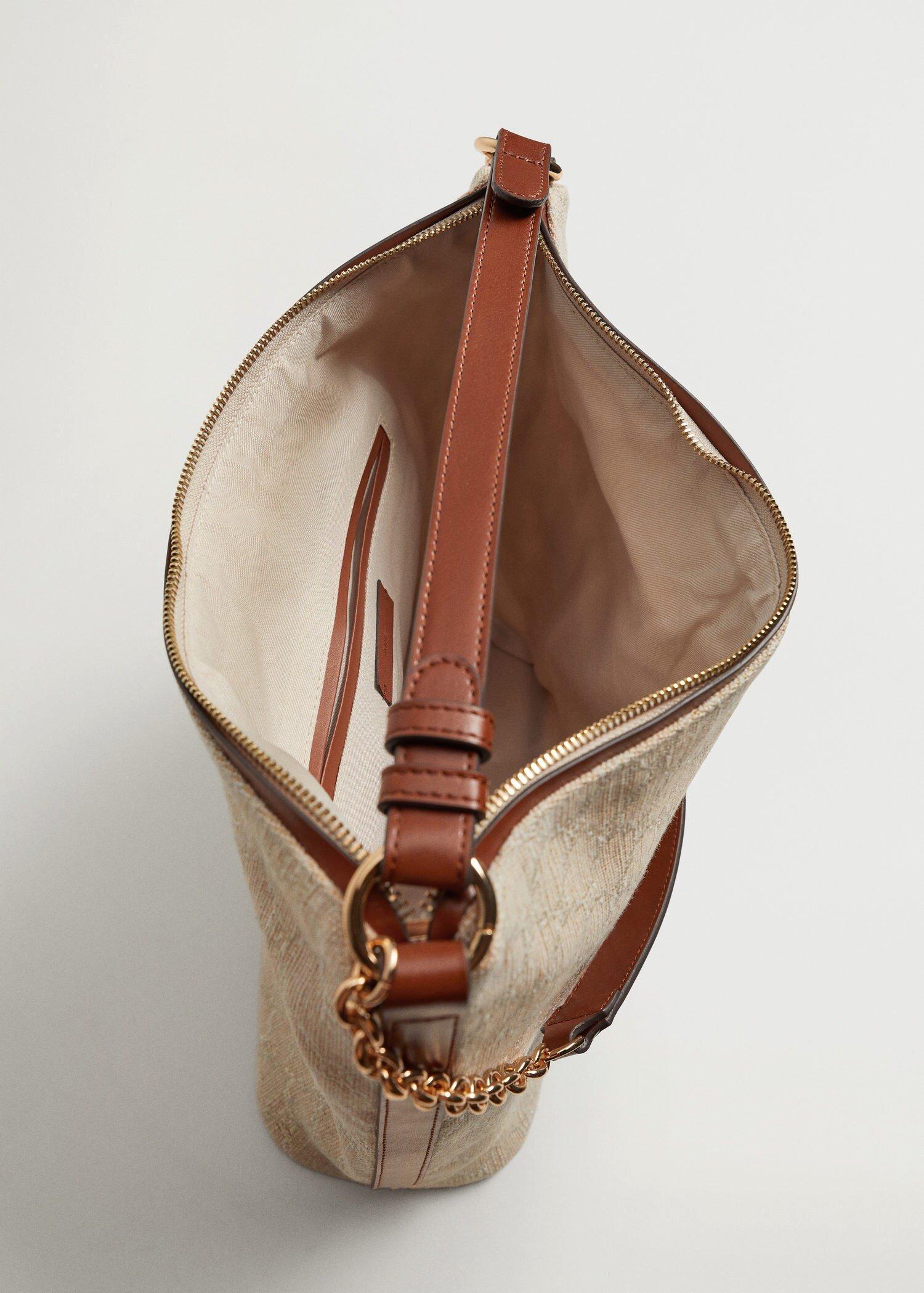 Natural White Jacquard Bucket Bag, Women, , large image number 1