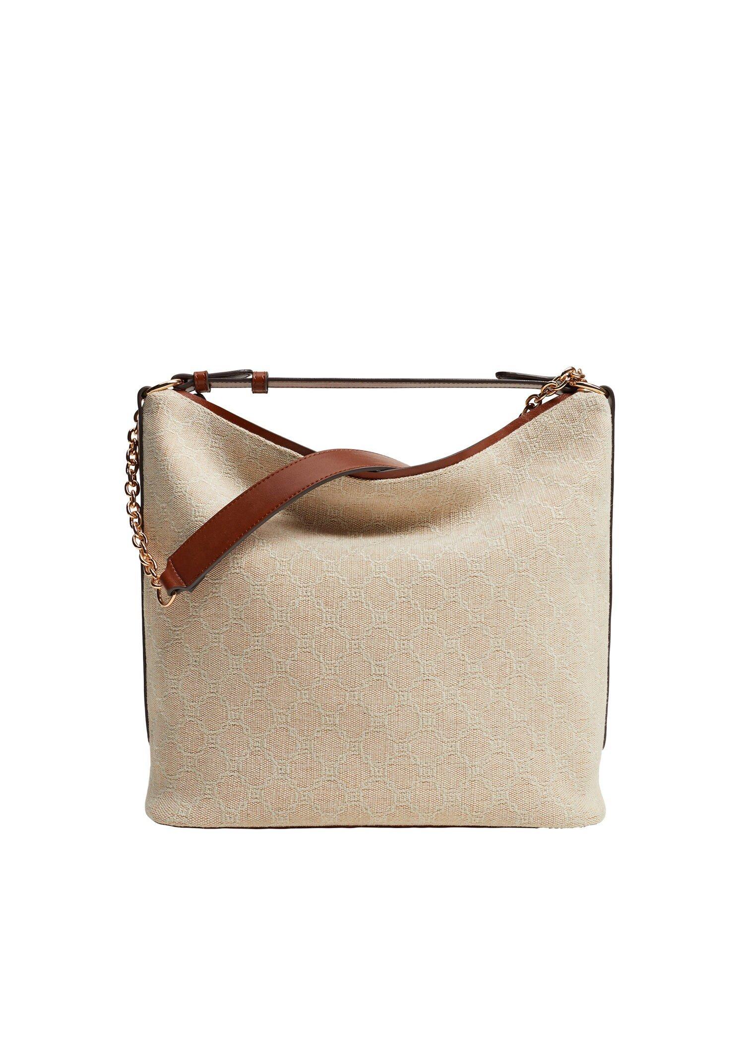 Natural White Jacquard Bucket Bag, Women, , large image number 2