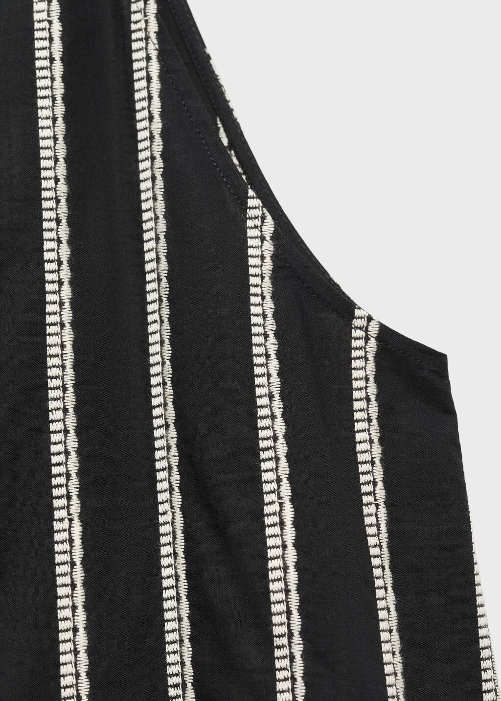 Black Embroidered Halter-Neck Dress, , large image number 2