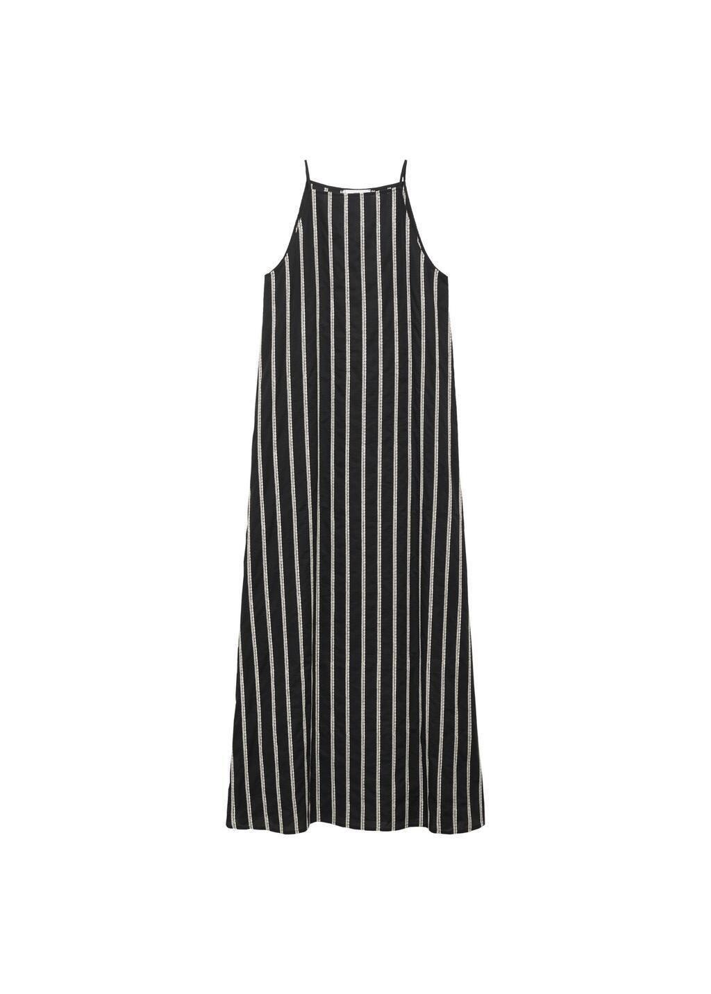 Black Embroidered Halter-Neck Dress, , large image number 3