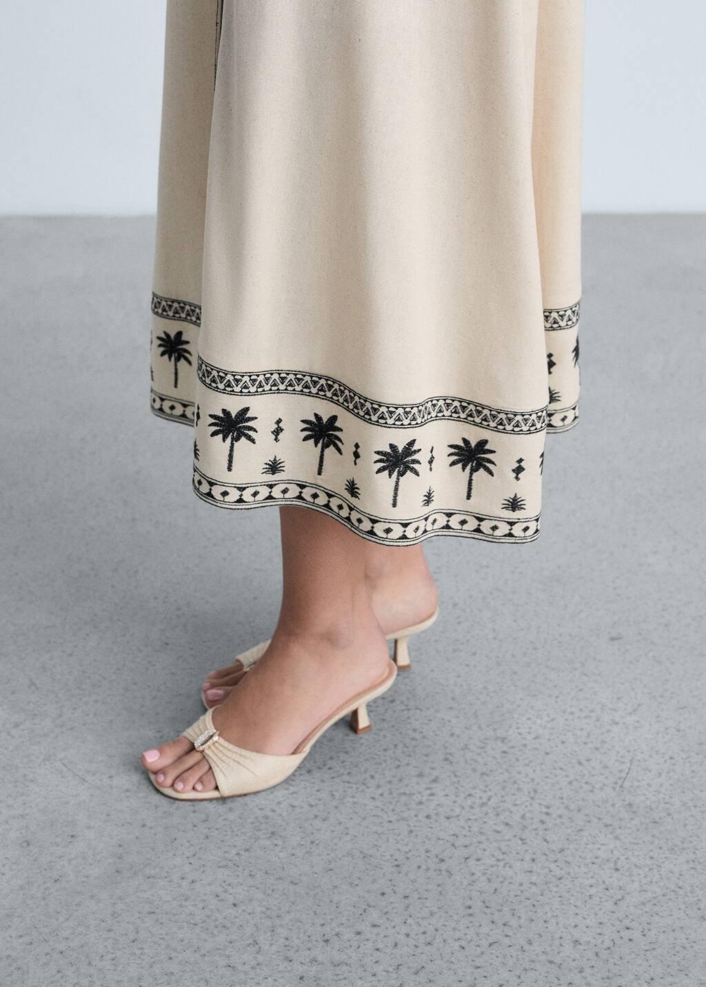 Beige Openwork Cotton Dress, , large image number 1