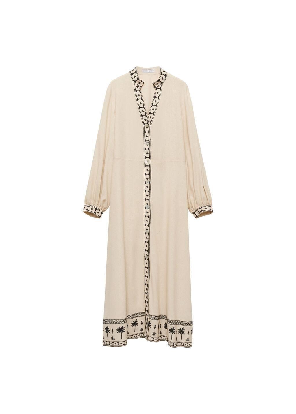 Beige Openwork Cotton Dress, , large image number 3