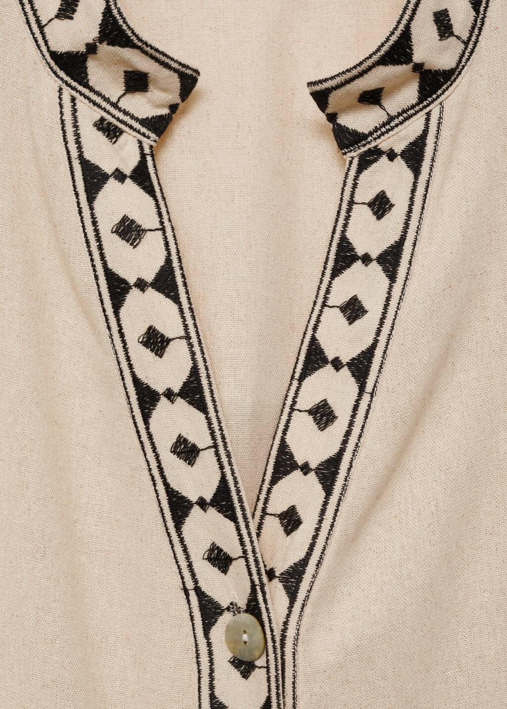 Beige Openwork Cotton Dress, , large image number 4