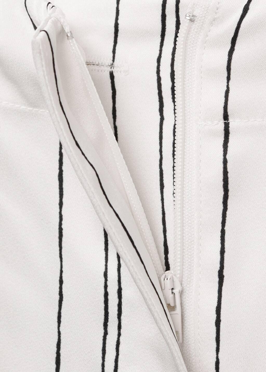 White Straight Striped Trousers, , large image number 2