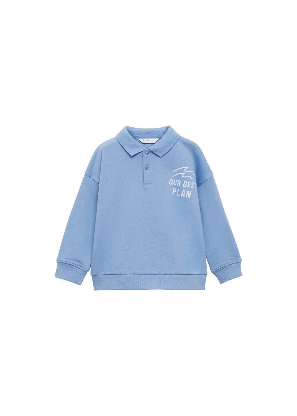 Blue Polo Shirt Graphic Print, Kids Boys, , large image number 0