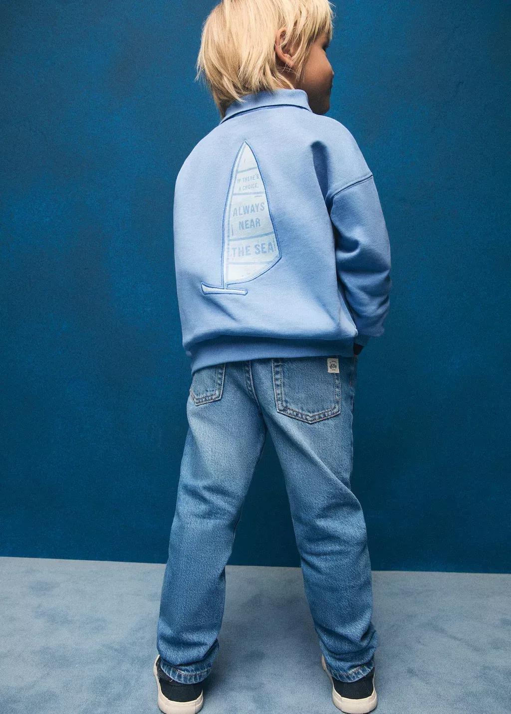 Blue Polo Shirt Graphic Print, Kids Boys, , large image number 3