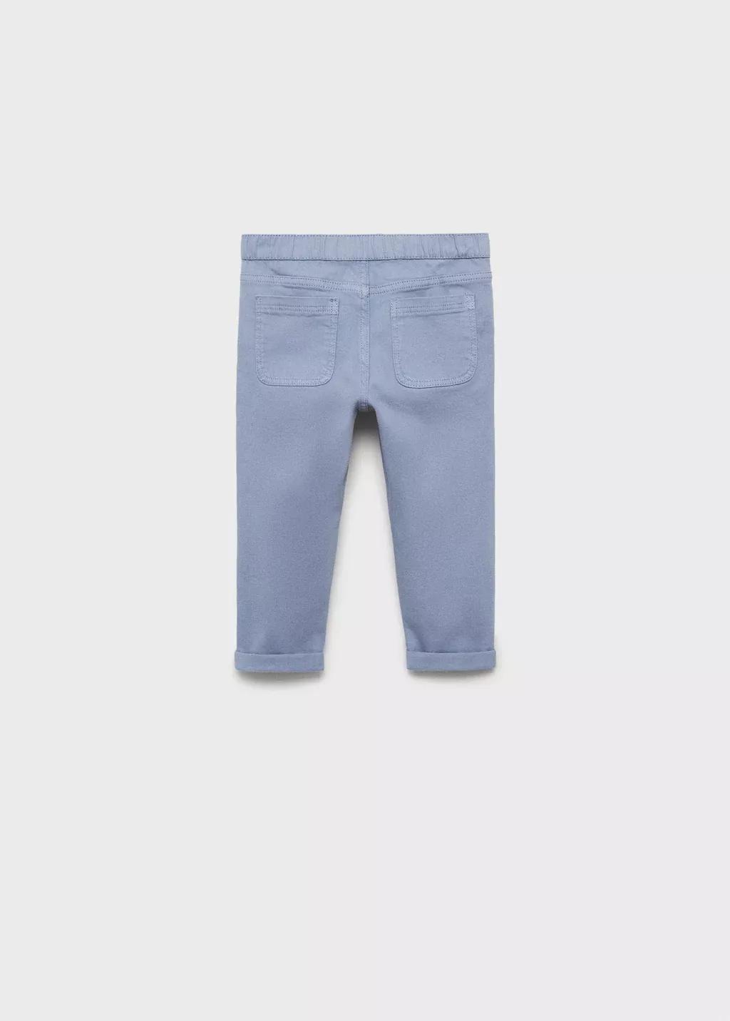 Blue Skinny Cotton Trousers, Baby Boy, , large image number 1