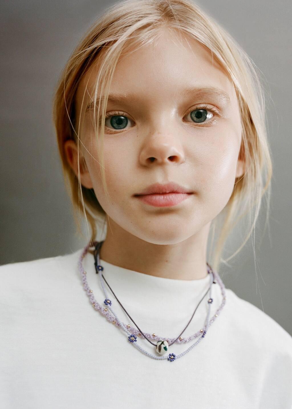 Purple Lt Pastel Mixed Bead Necklace, Kids Girl, Light-Pastel Purple, large image number 1