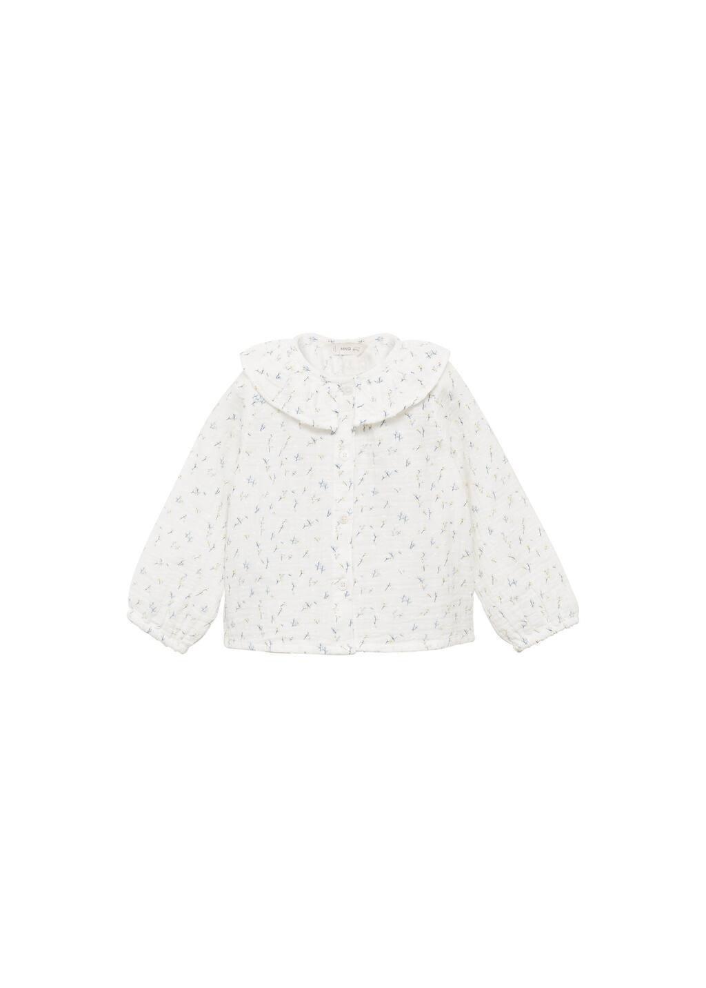 White Floral-print Blouse Regular, Kids Girls, , medium