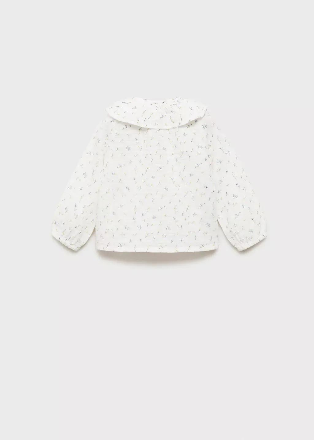 White Floral-print Blouse Regular, Kids Girls, , large image number 1
