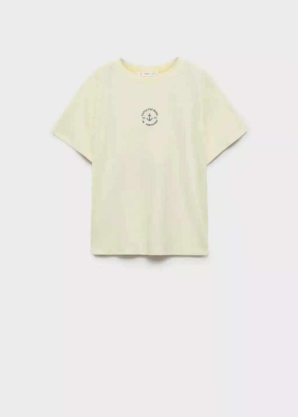 Yellow Cotton T-Shirt With Printed Drawing, Kids Boy, , medium