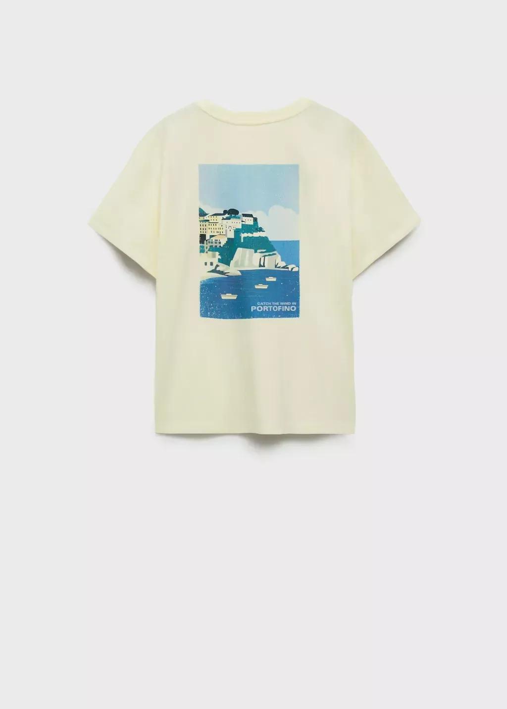 Yellow Cotton T-Shirt With Printed Drawing, Kids Boy, , large image number 1
