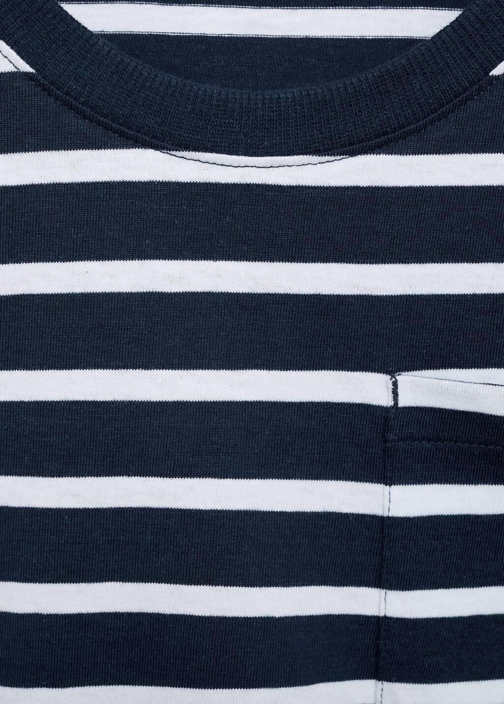 Navy Striped Cotton T-Shirt, Kids Boy, , large image number 5