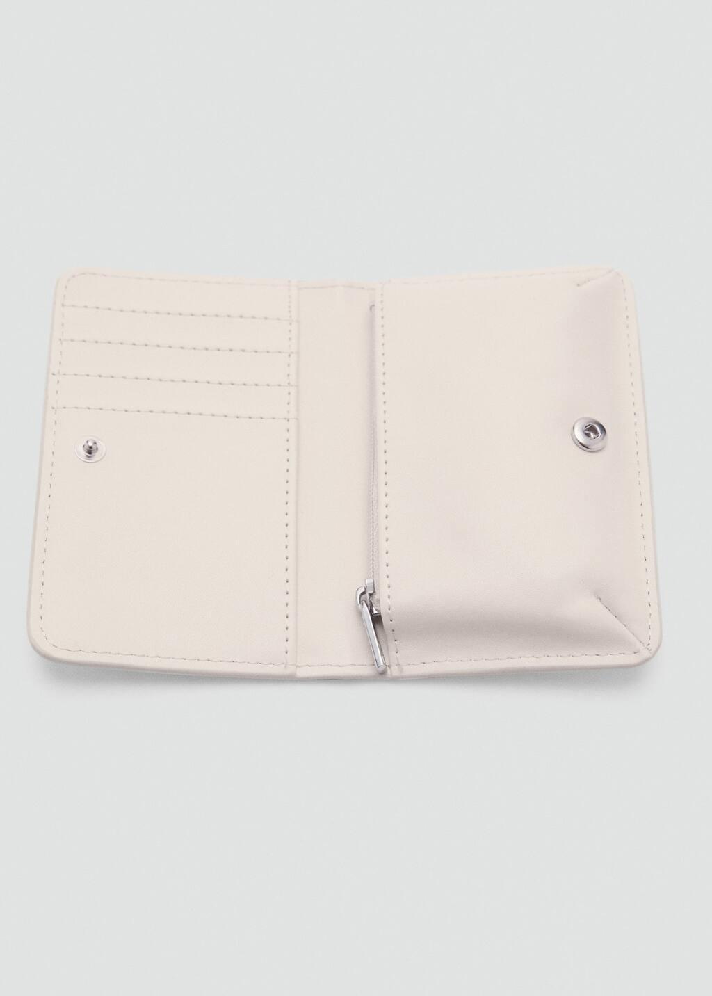 White Croco Leather-Effect Wallet With Flap, 0201_02, large image number 1