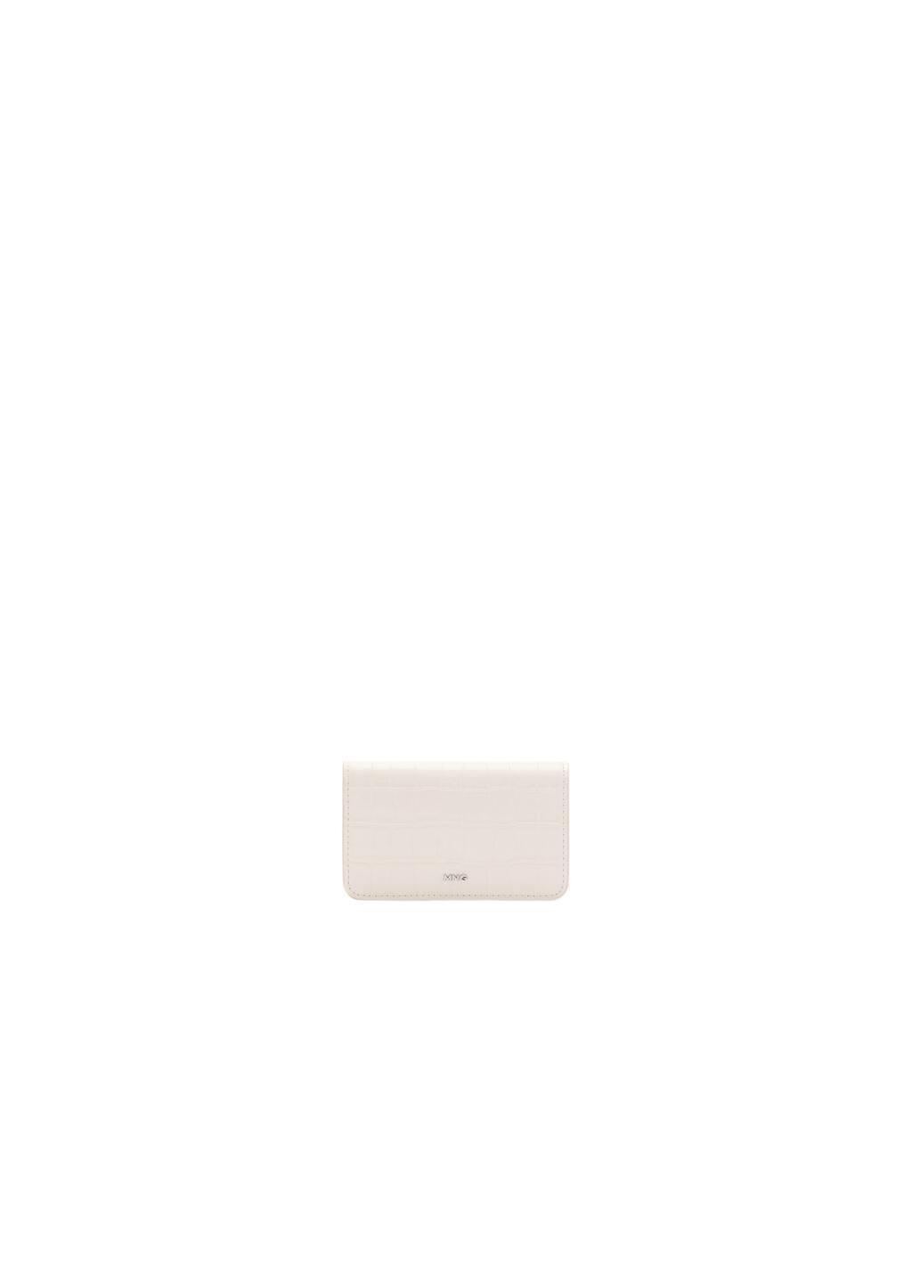 White Croco Leather-Effect Wallet With Flap, 0201_02, large image number 3