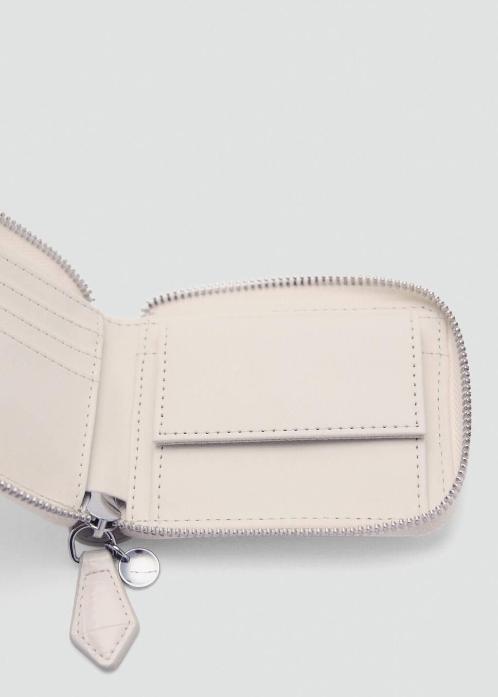 White Croco Leather-Effect Mini Wallet, 0201_02, large image number 1