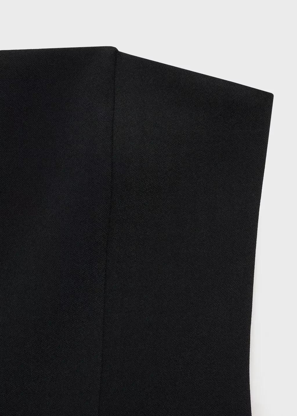 Black Combined Strapless Dress, , large image number 5
