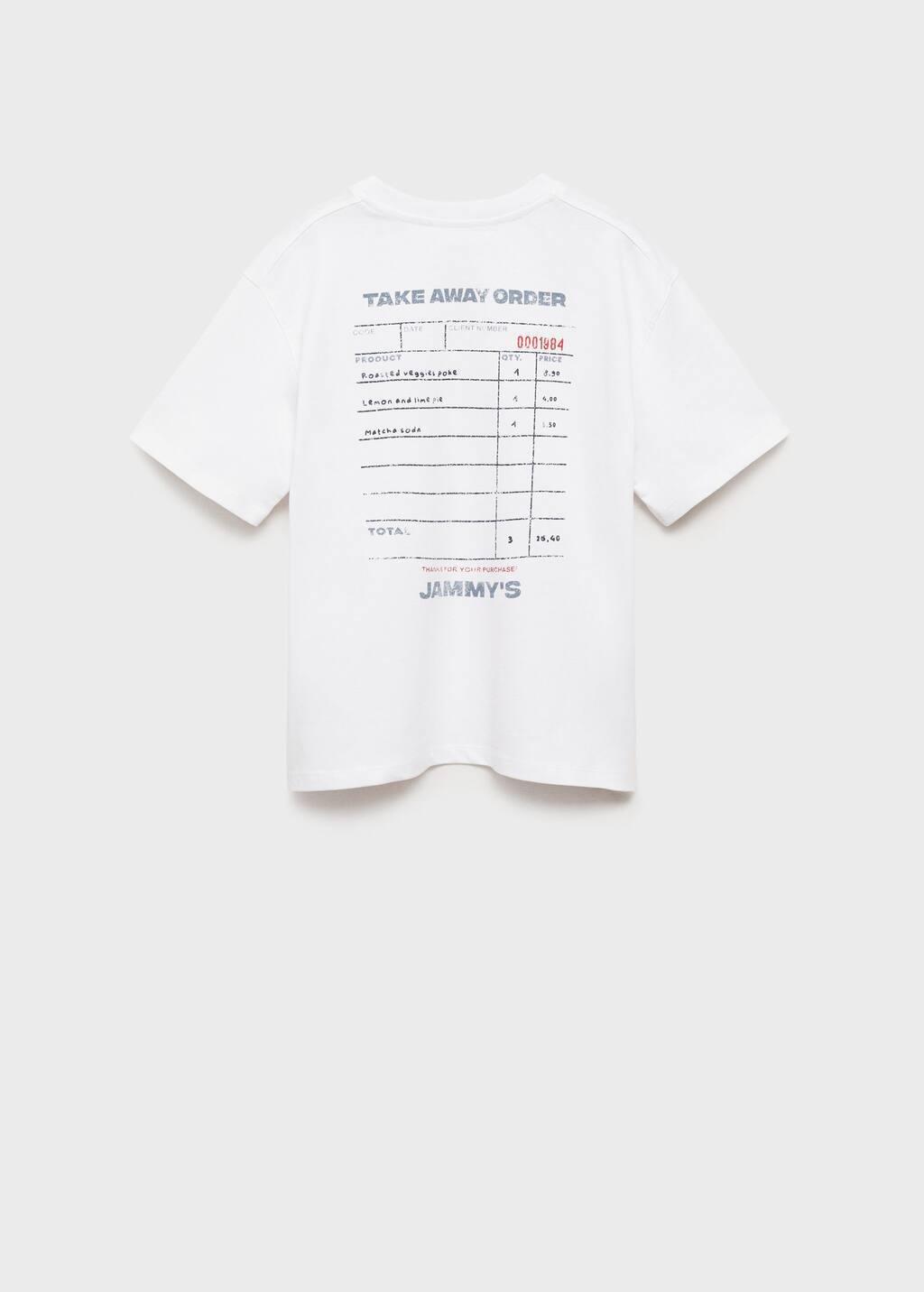 White Short-Sleeved Cotton T-Shirt, Kids Boy, , large image number 2
