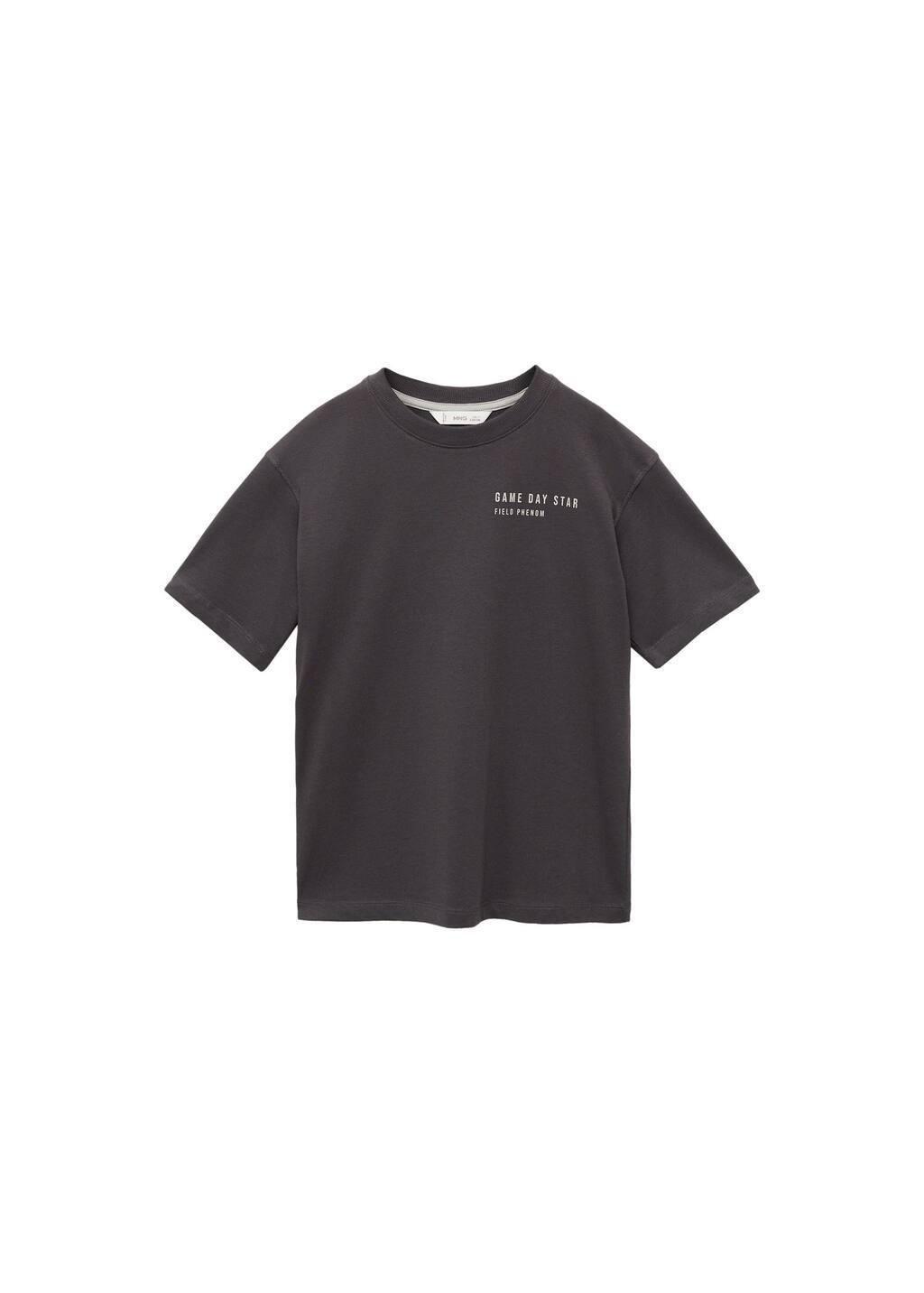 Grey Printed Cotton-Blend T-Shirt, Kids Boy, , large image number 3