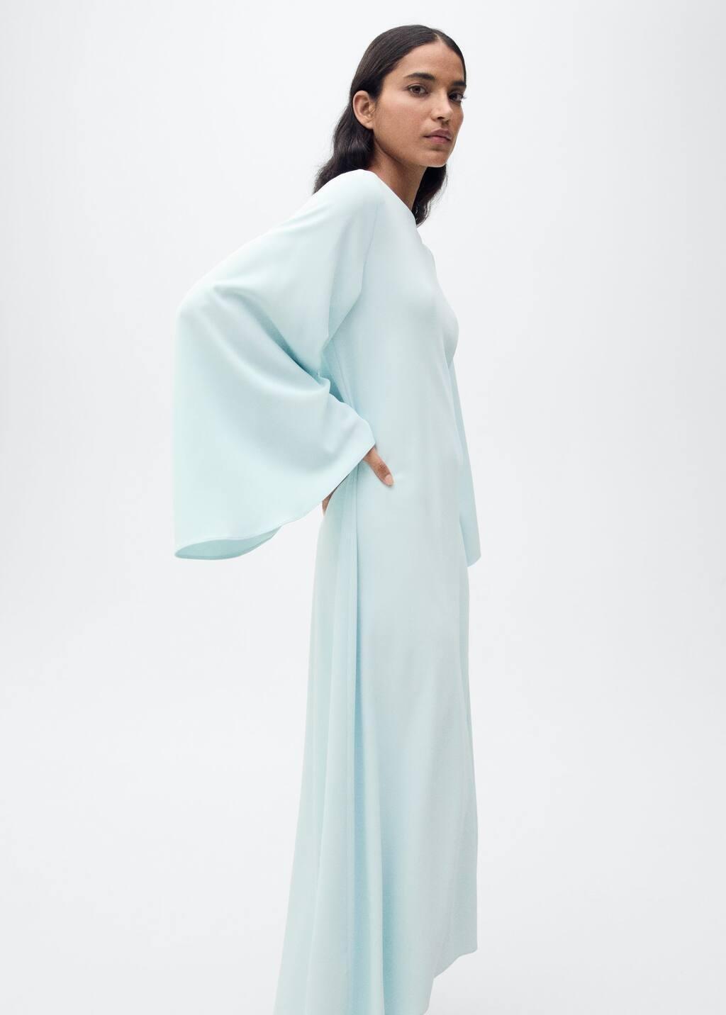 Pastel Blue Kimono Maxi Dress, , large image number 0