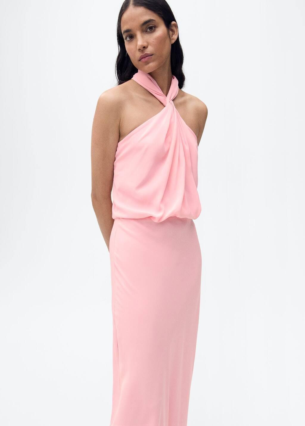 Pink Knot Sheath Maxi Dress, , medium