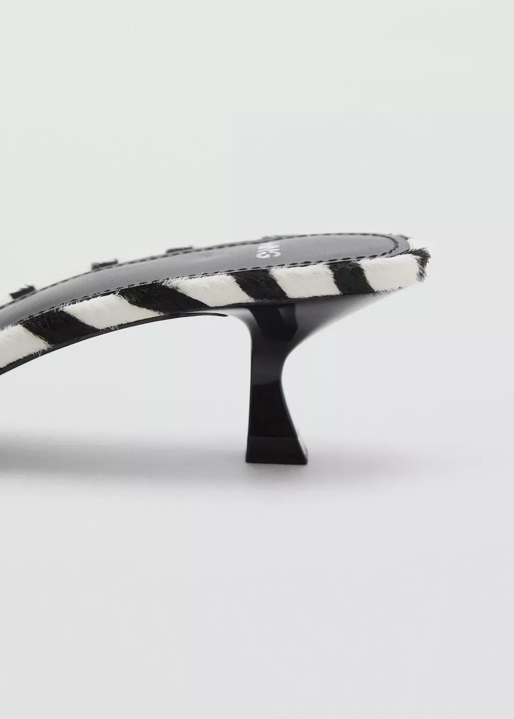 White Zebra Fur Sandal, , large image number 1