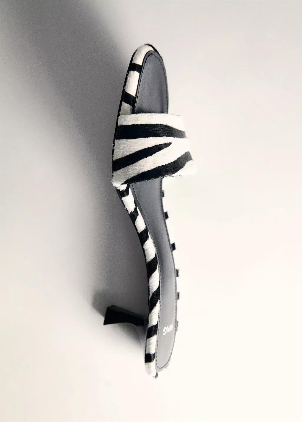 White Zebra Fur Sandal, , large image number 4