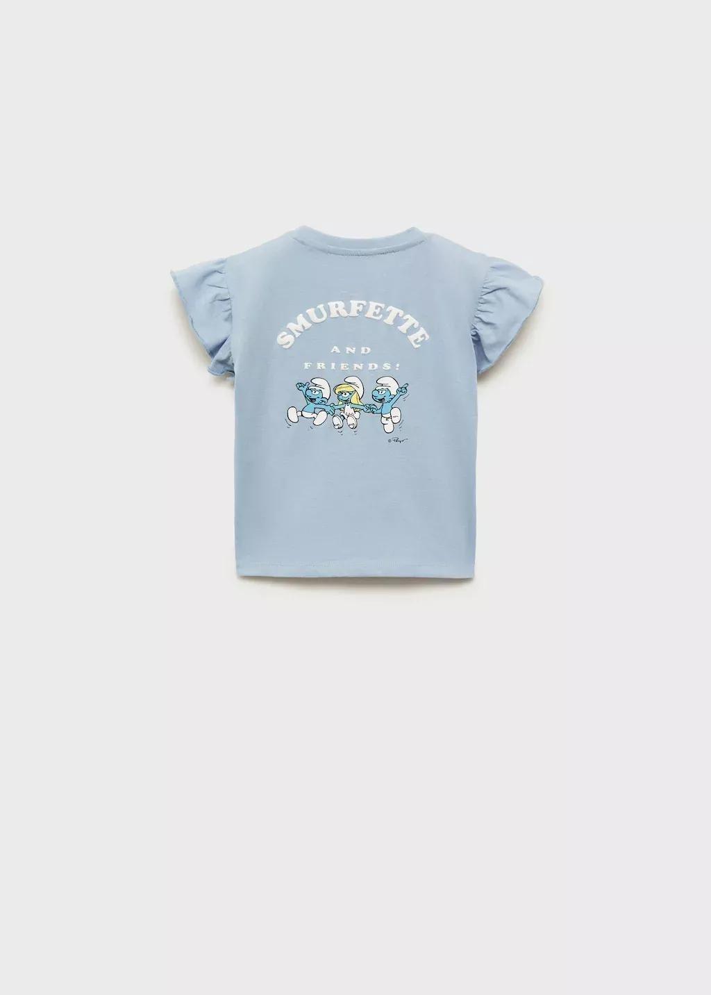 MEDIUM BLUE Smurfs frilly t-shirt, Baby Girl, , large image number 1