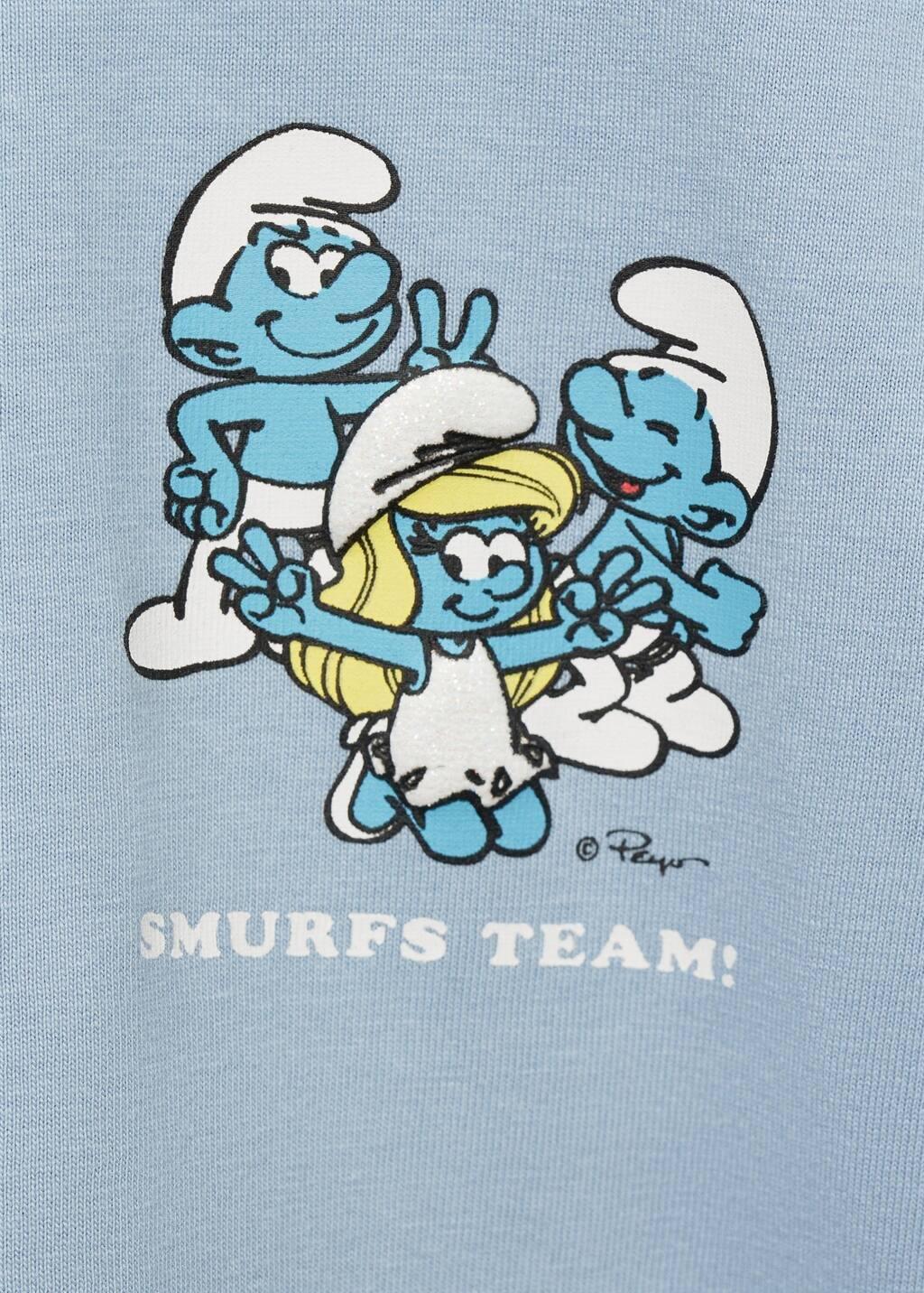 MEDIUM BLUE Smurfs frilly t-shirt, Baby Girl, , large image number 2