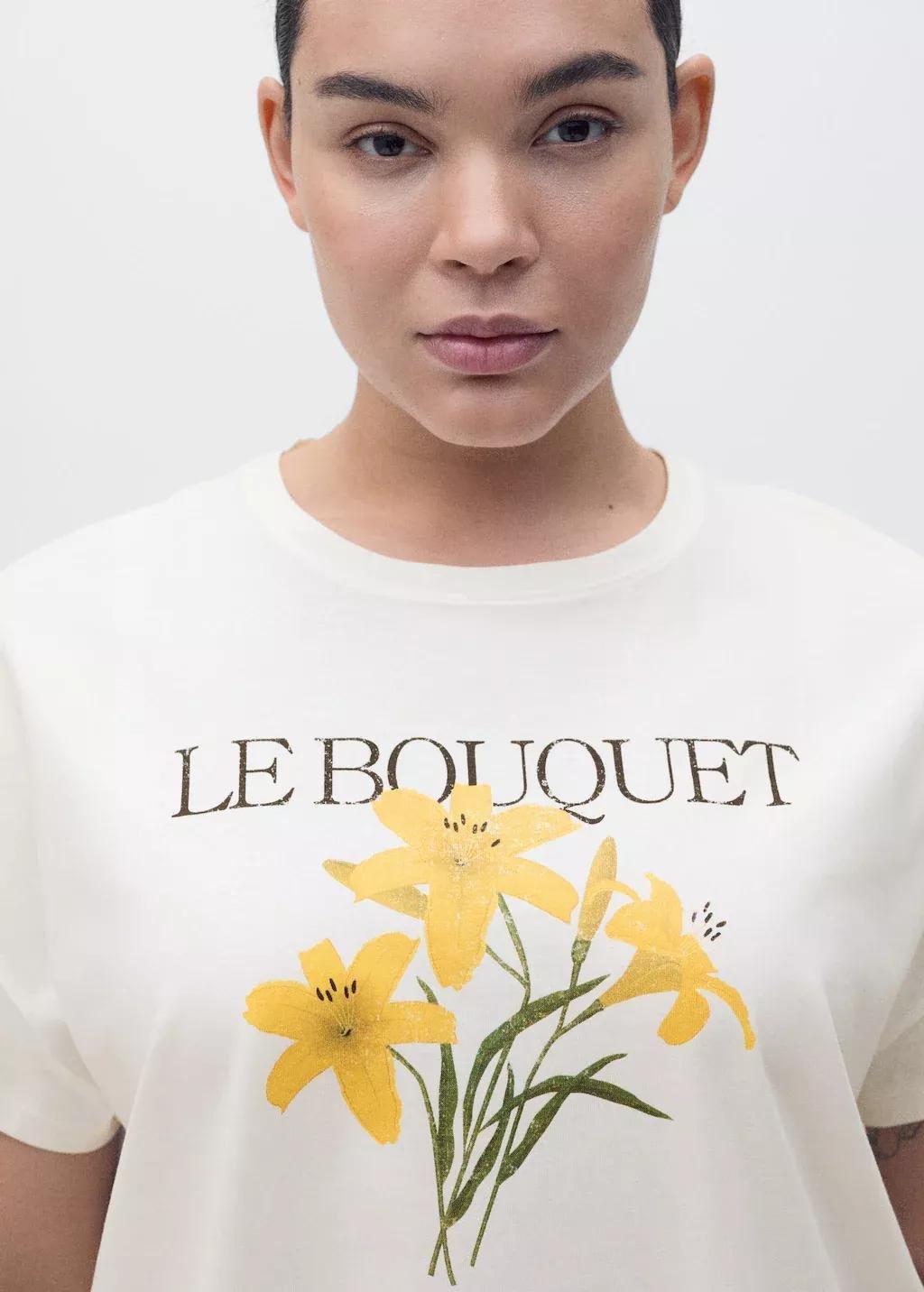 White Cotton T-Shirt With Printed Message, , large image number 6