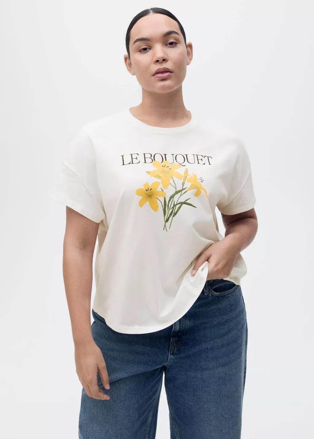 White Cotton T-Shirt With Printed Message, , large image number 7