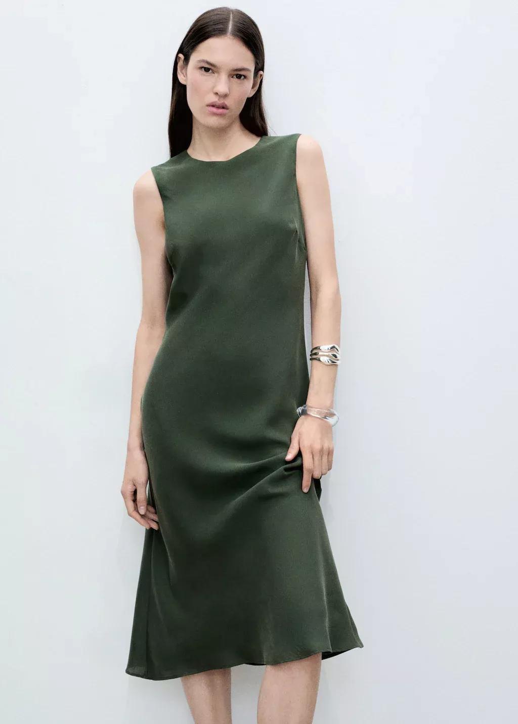 Green Shift Midi Dress, , large image number 0